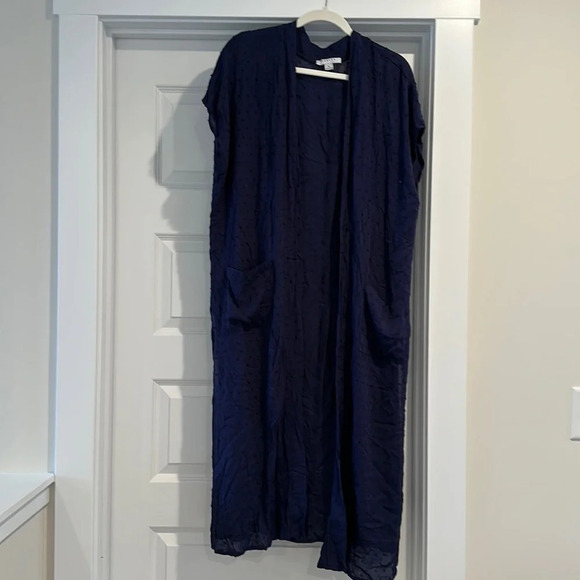 Navy dotted duster - Picture 1 of 4